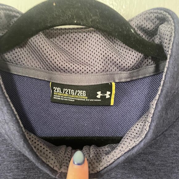 Under Armour SMU Long Sleeve Quarter Zip Pullover Navy 2XL - Picture 8 of 8